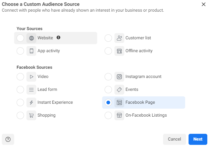 Facebook Page Retargeting Source