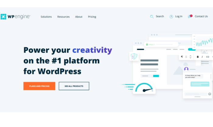 WP Engine main splash page for WP Engine Review