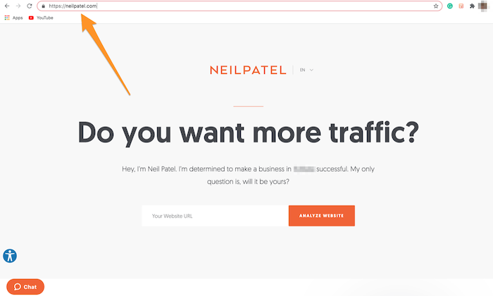 Neil Patel domain highlighted for How to Start an Online Store