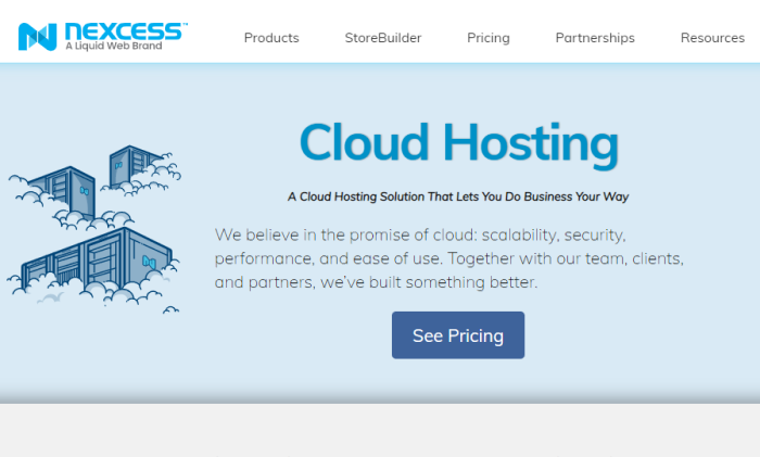 Nexcess main page for cloud for Best Cloud Web Hosting