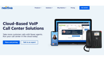Nextiva main page for Best Call Center Software