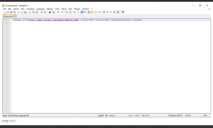 Notepad ++ interface for the best HTML editors