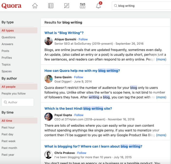 organic traffic pipeline - using quora for kw research