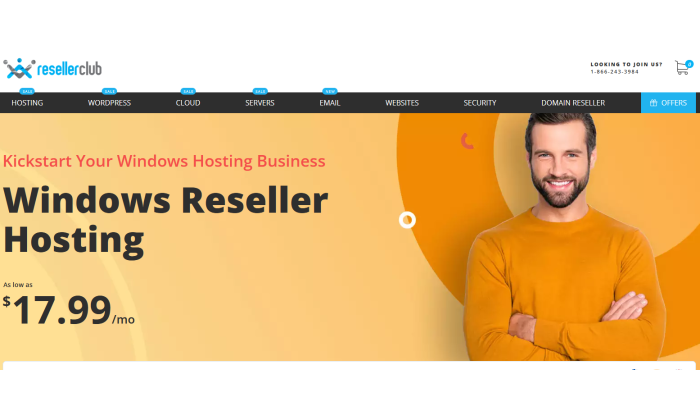 ResellerClub main page for Best Reseller Hosting