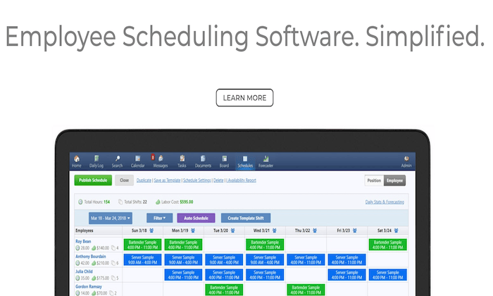 ShiftNote inteface splash page for Best Employee Scheduling Software