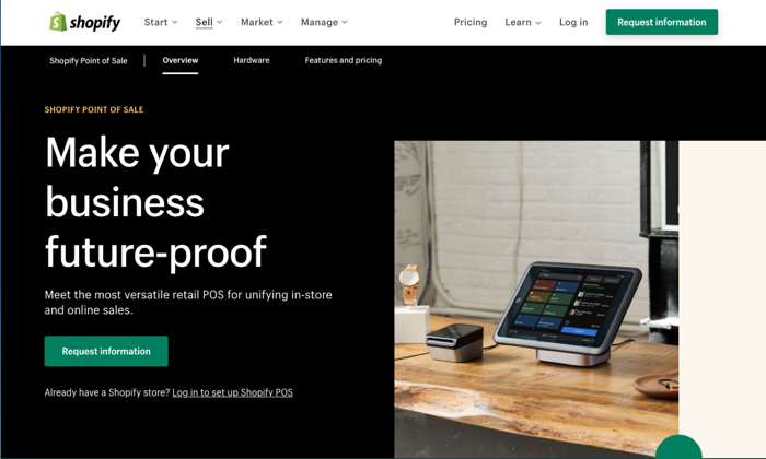 Shopify point of sale page for Best POS Systems