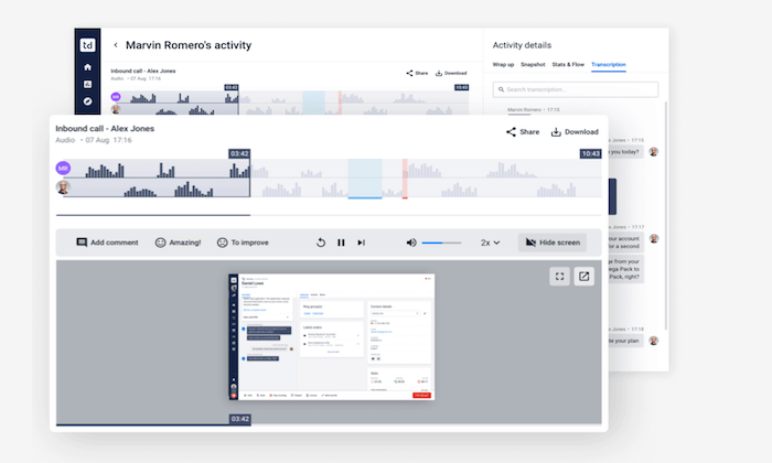 Talkdesk interface for Best Call Recording Software