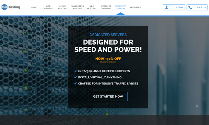 TMDHosting main page for Best Dedicated Hosting