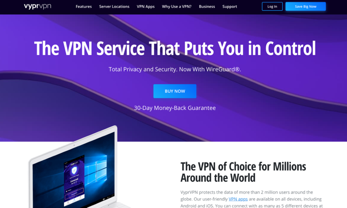 VyprVPN main page for Best VPN Services