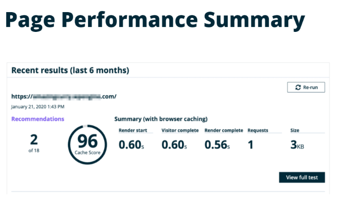 WP Engine page performance test for WP Engine Review