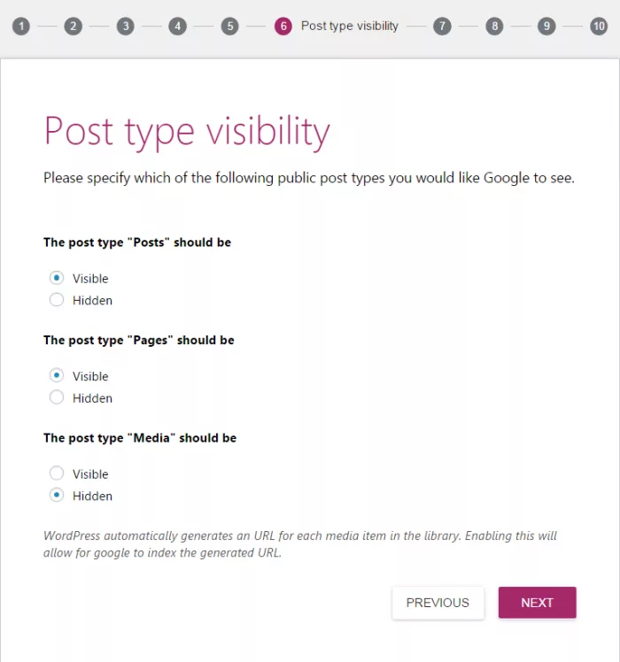 Set post type visibility in Yoast SEO for How to Start a Blog