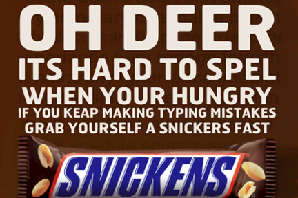 Examples Of Paid Ad Campaigns With Intentional Typos Snickers