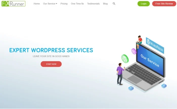 FixRunner homepage for Best WordPress Maintenance and Management Services