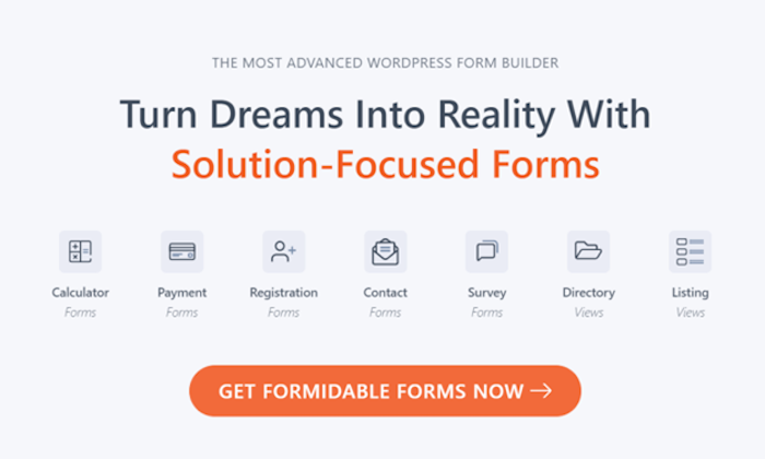 Formidable Forms homepage for Best Form Plugin for WordPress