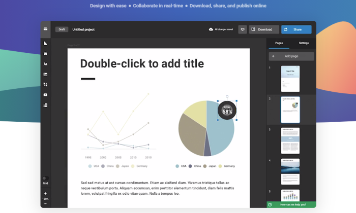 Infogram interface for Best Data Visualization Tools