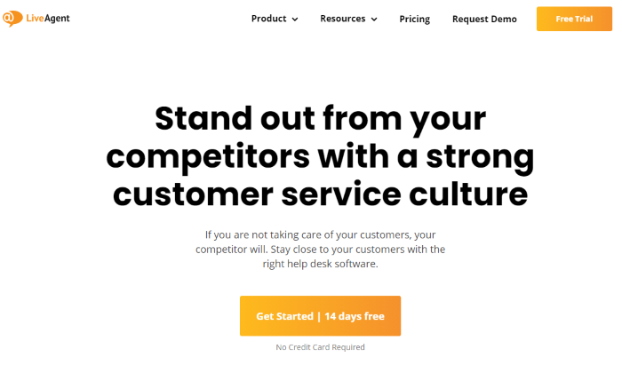 LiveAgent main page for Best Customer Service Software