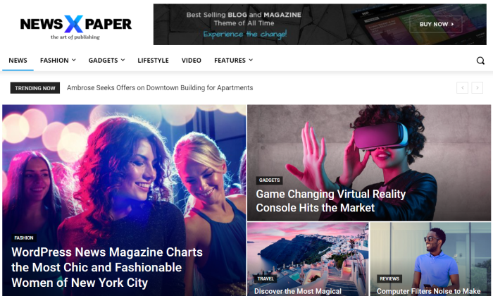 Newspaper demo page for Best WordPress Themes for Blogs