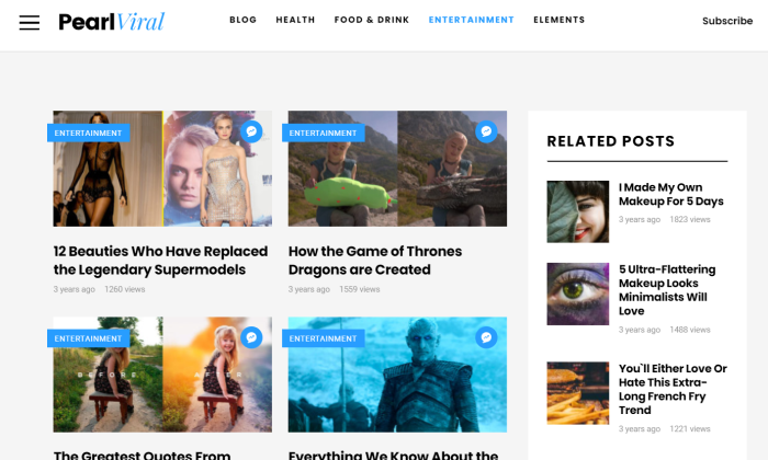 Pearl blog feed for Best WordPress Themes for Blogs