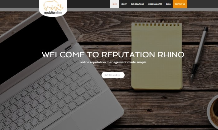 Reputation Rhino main page for Best Online Reputation Management