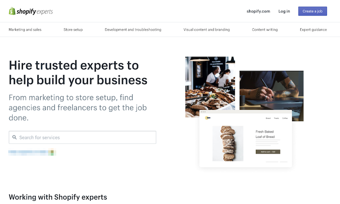 Shopify Experts page for How to Create an Ecommerce Website