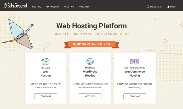 SiteGround main page for Best Web Hosting Services