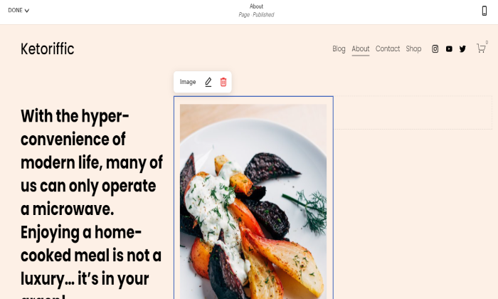 Squarespace page editor for Squarespace Vs Wix