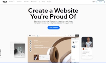 Wix builder main page for Best Free Web Hosting