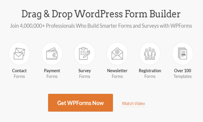 WPForms homepage for Best Form Plugin for WordPress