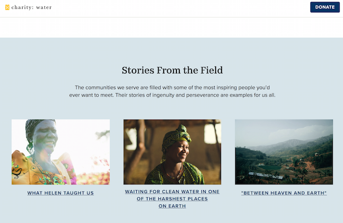 Examples of Sites With Great Content - CharityWater