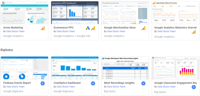 How to Create a Google Data Studio Report - Choose Your Template