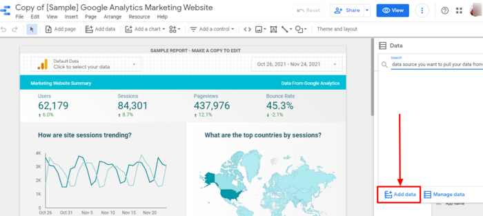 How to Create a Google Data Studio Report - Connect Your Data Sources