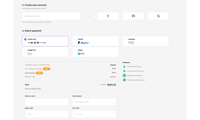  Page de paiement de Hostinger pour Savoir Comment démarrer un blog 