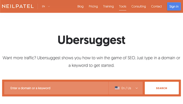 ubersuggest seo tool