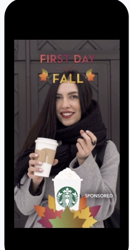 Make money on Snapchat like Starbucks used a fall-themed sponsored geofilter