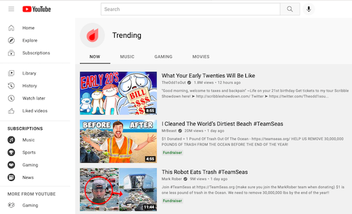 What's trending on youtube 