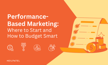 Illustration with a checklist and text that reads "Performance-Based Marketing: Where to Start and How to Budget Smart."