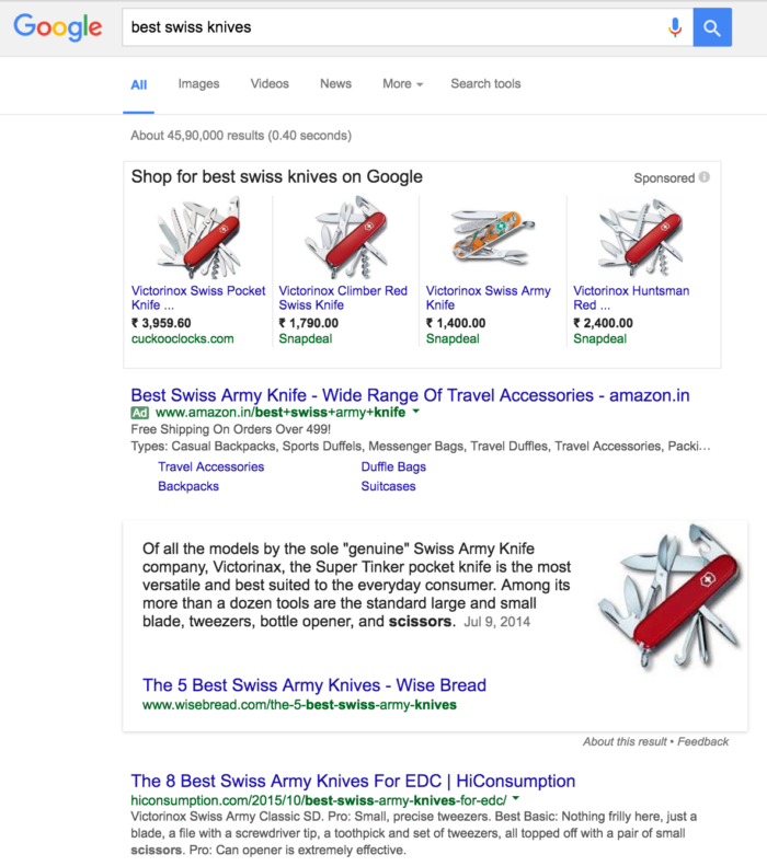 bing seo vs google seo - swiss army knives