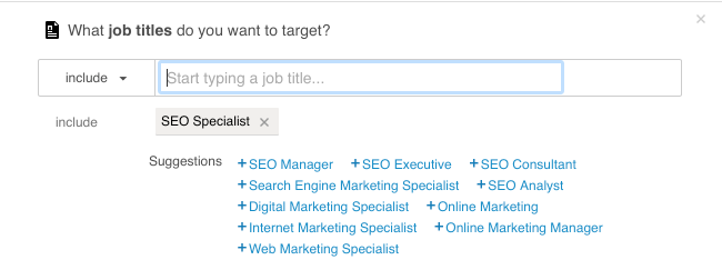 job titles to target in linkedin ads