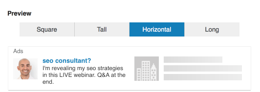 horizontal linkedin ad example