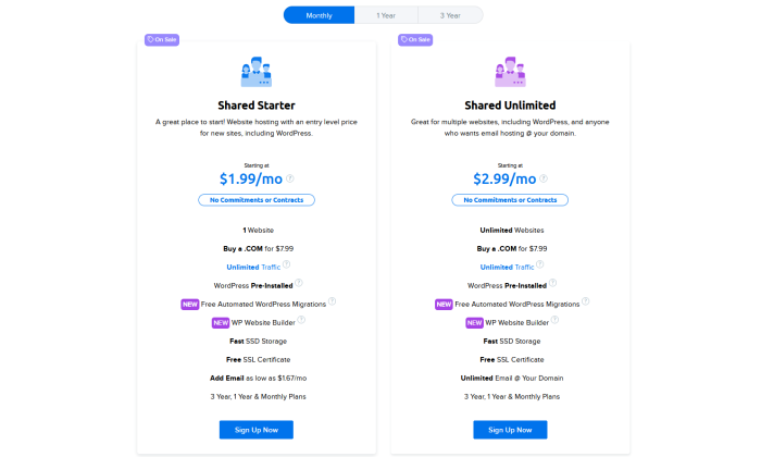 DreamHost pricing page for Best Cheap Web Hosting