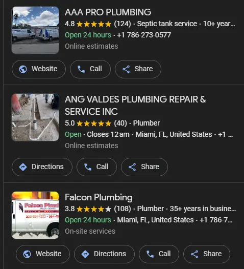 Google star reviews SERPs example local search marketing