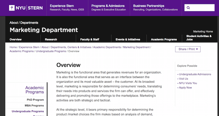 new york university marketing phd