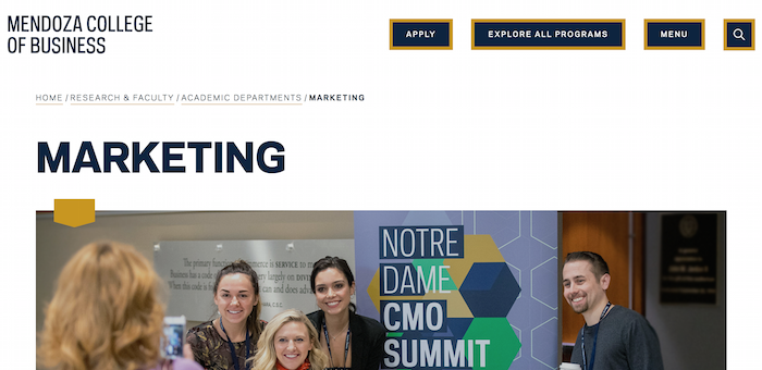 Best Marketing Schools and Degree Programs  - University of Notre Dame