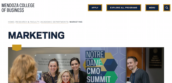 Best Marketing Schools and Degree Programs - University of Notre Dame