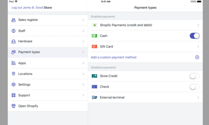 Shopify payment types for Shopify Vs Wix