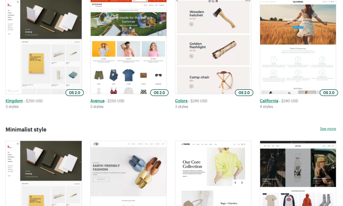 Shopify themes for Shopify Vs Wix