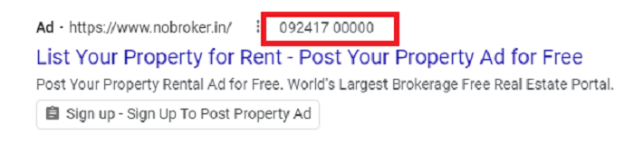 Call Google ad extension lets you add a phone number to your ad. 