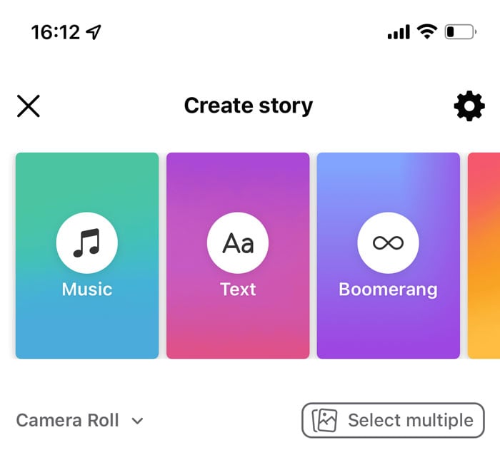 Adding media to Facebook Stories