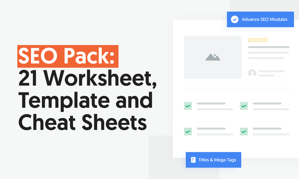 Seo Pack Worksheets Templates And Cheat Sheets