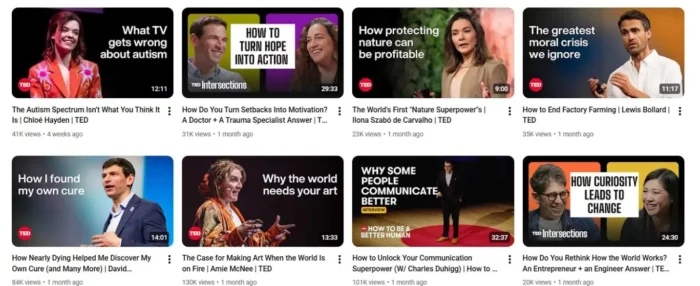 TED talks on YouTube.